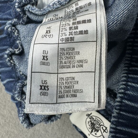 Disney Parks Mickey Mouse Denim Joggers Size XXS Jeans Pants Allover Print Hip - Picture 5 of 12